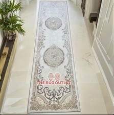 Italian Shimmer Rug 60cm x 230cm Cream/Gold Runner Romany Gypsy Traveller