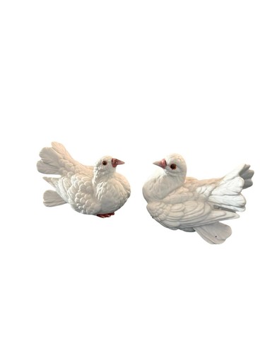 Pair white dove figurines - white,