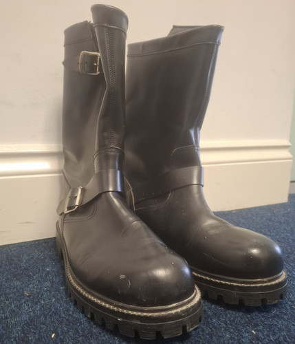 Men black leather mid - black,