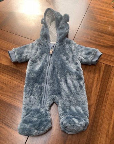 Newborn blue fleece hooded - fleece,