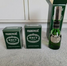 Vintage Old Formula Brut by Faberge 90 ml EDT Sprayer & Soap Set V-RARE