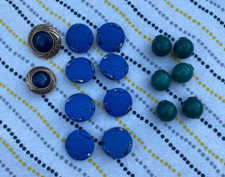 16 x Vintage Ceramic & Plastic Blue Button Sets 20/17/11mm