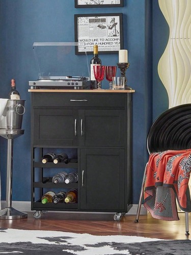 Black kitchen trolley - kitchen,