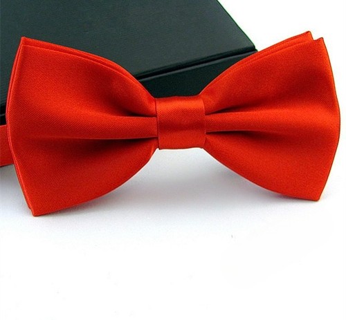 Bright red pre tied bow - bright, tie