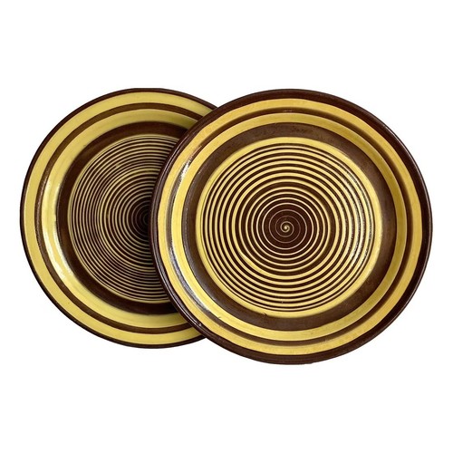 Pair vintage spiral pattern - of,