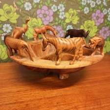 Carved Wooden Animals African Wooden Fruit Bowl