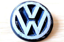VW CIRCULAR BLACK/SILVER CAR BADGE 191853601B dated 2/86 for VOLKSWAGEN