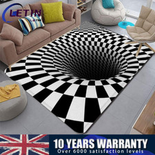 Vortex Carpet 3D Optical Illusion Rug Bottomless Hole Swirl Mat For Home Bedroom