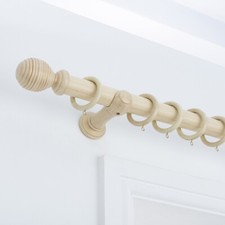 Ribbed Wooden Curtain Pole