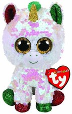 TY FLIPPABLES BEANIE BABIES BOOS STARDUST UNICORN CHRISTMAS PLUSH SOFT TOY BNWT