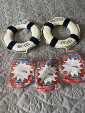 3 Inflatable Blow Up Seagulls & 2 Life Rings - Themed Party