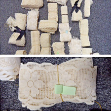 x24 Vintage Lace Ribbons Trim Cream White Floral Flowers Job Lot Mixed Craft Sew