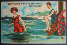 Old SAUCY RISQUE Comic BATHING BELLE WATER NOT UP TO MARK RUDE EARLY INNUENDO