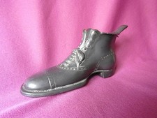 ANTIQUE 1880s HOB NAIL BOOT INKWELL STAND, BROKEN HINGE - CONVERT TO PIN CUSHION