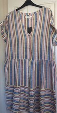 Next Linen Mix Striped Button