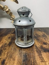 Silver Metal Glass Lantern