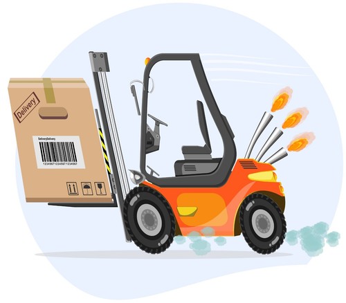 Fork lift driver card - fork,