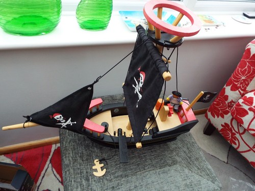Rare wooden pirate ship - wooden,