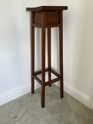 Vintage solid oak plant - solid, stand