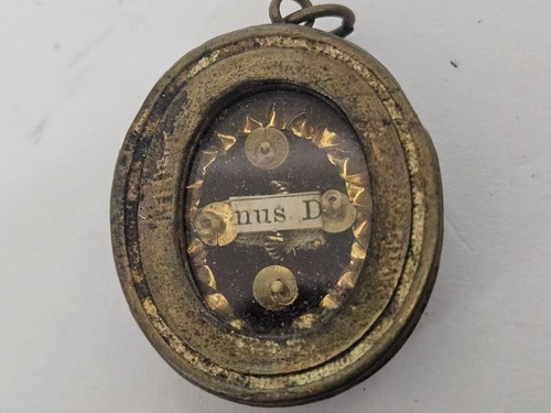 Antique relic reliquary box - reliquary,