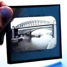 Sunderland Bridge antique photo magic lantern slide #1037