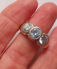 Sterling Silver Triple CZ Ring, Size R. R5M