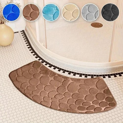 Cobblestone bath mat curved - cobblestone,