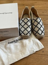 Russell&Bromley Patch Leather Off White Espardrille Shoes Size 39