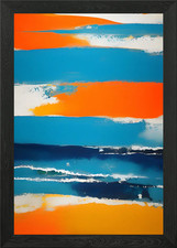 Abstract Beach Painting Framed