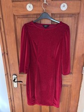 Red Velvet Skater Dress Women Size 8