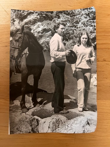 1980s horse young woman man - horse,