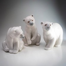 3 Lladro Porcelain Polar Bear