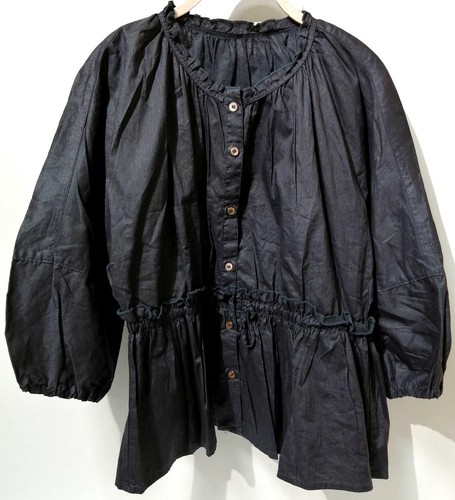 Linen gathered blouse women - gathered, women's