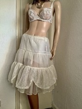 Glamorous Vintage 1950s White Nylon Multi Layer Rockabilly Half Slip Petticoat