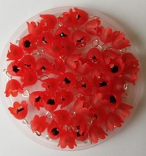 Red Poppy Charms x 50 - Lucite