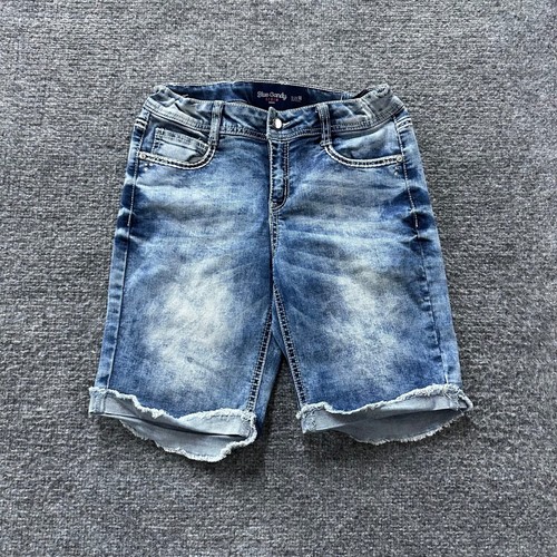 Blue candy denim shorts - denim, girls