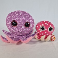 Ty Beanie Boos Octopus Set of 2, Ollie & Legs, Pink & Purple