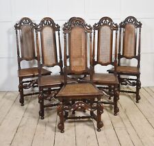 Set of Eight Oak High-Back