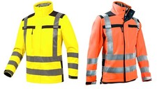 HI VIZ VISIBILITY WORK JACKET SOFT SHELL REFLECTIVE TAPE SECURITY FLEECE COAT