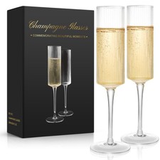 Set of 2 Ribbed Champagne