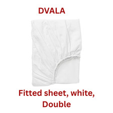 NEW IKEA Fitted sheet White 100% Cotton (DVALA IKEA) - DOUBLE BRAND NEW