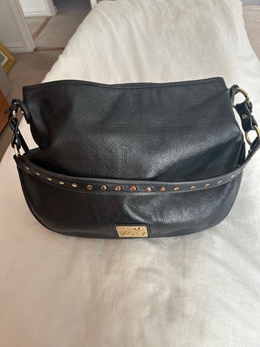 Biba handbag black leather - biba,