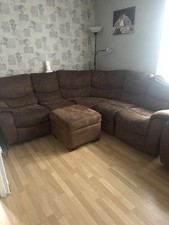 Brown Suede  Recliner Sofa