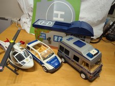 Playmobil Police Station Take-Along Play Set, Figures Vehicles, Copter, MBikes