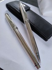 Cross Townsend Prestige Chevron Platinum Fountain Pen & Ballpoint 18k 750 M Nib