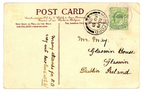 1906 herefordshire postcard - gb,