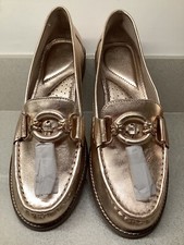 MODA IN PELLE FABULOUS ROSE GOLD LEATHER LOAFERS SIZE 8 (41)