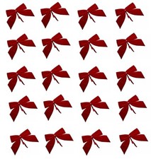 20x Red VELVET BOWS Christmas