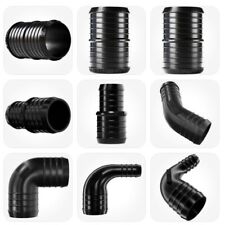 Plastic Joiner Black Barbed Connector Hose Pipe 45 90 180 Reducers Straight