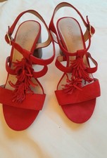 Fabulous Red Suede Heeled Sandals - Marks & Spencer Footglove size 5 - Worn once